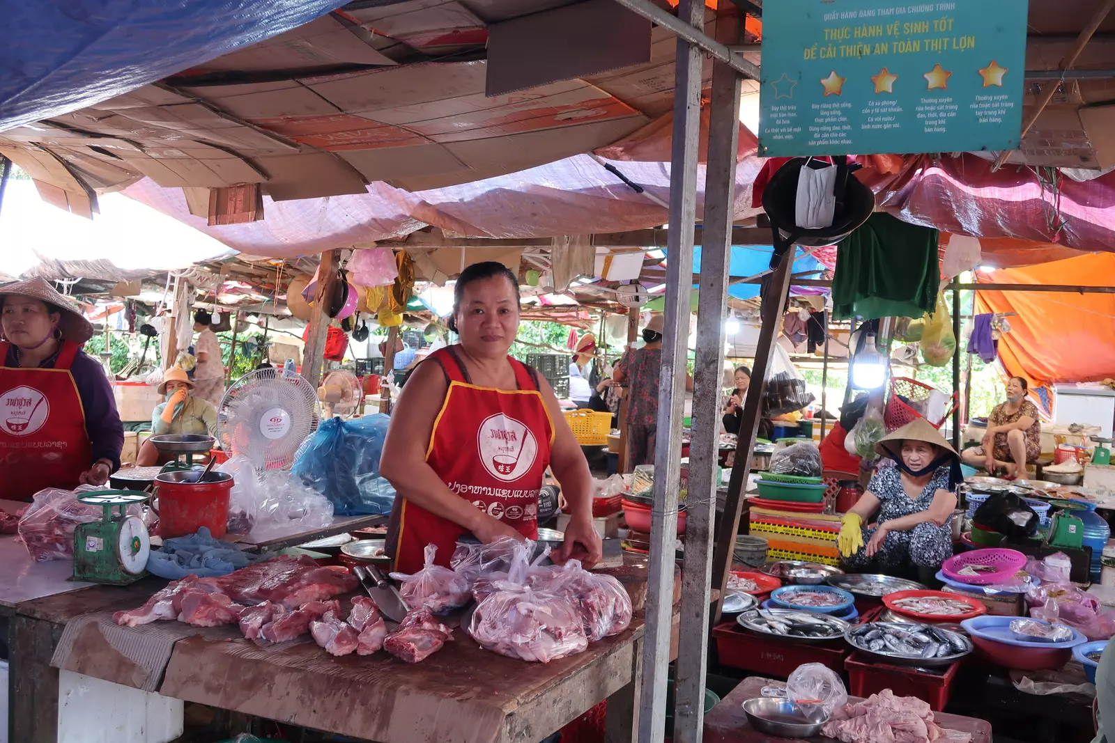 Wet market in Khe Tre Market in Thua Thien Hue Province 